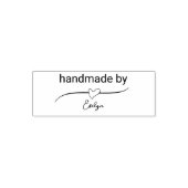 Handmade by Maker's Name in Cursive Script Heart Permastempel (Design)