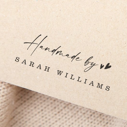 Handmade by name niedlich herzen handschriftlich gummistempel