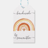 Handmade by Name with Care Instructions Rainbow Geschenkanhänger (Vorderseite)