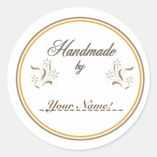 Handmade by... runder aufkleber