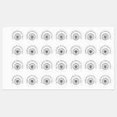 Handmade by your name Bee Wreath Iron On Etiketten (Blatt)