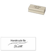 Handmade By Your Name Cursive Script with Heart Gummistempel (Stempel)