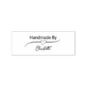Handmade By Your Name Cursive Script with Heart Gummistempel (Prägung)