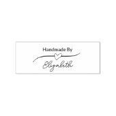 Handmade by your name in Script with Heart Gummistempel (Prägung)