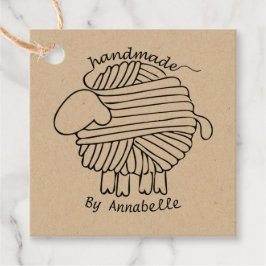 'Handmade by'Yarn Sheep Favor Gift Tag Geschenkanhänger
