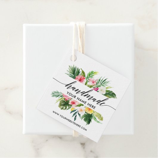 Handmade Calligraphy Script Tropical Floral Geschenkanhänger (Beispiel)