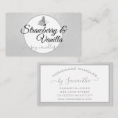 Handmade Candles Clean Silver Gray Cute Butterfly Visitenkarte (Vorne/Hinten)