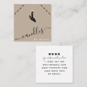 Handmade Candles Crafter Chic Boho Social Media Quadratische Visitenkarte (Vorne/Hinten)