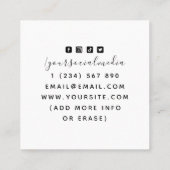 Handmade Candles Crafter Chic Boho Social Media Quadratische Visitenkarte (Rückseite)