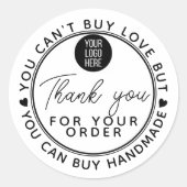 Handmade can't buy Love happiness mail business Runder Aufkleber (Vorderseite)