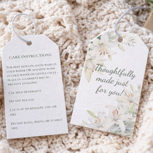 Handmade Care Instructions Lilies Hang Tag Geschenkanhänger