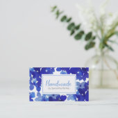 Handmade Chic Blue Blume Hydrangea Business Ca Visitenkarte (Stehend Vorderseite)