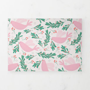 Handmade Christmas Dove of Peace Olive Branch Dreifach Gefaltete Urlaubskarte