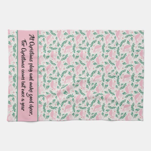 Handmade Christmas Dove of Peace Olive Branch Geschirrtuch (Horizontal)