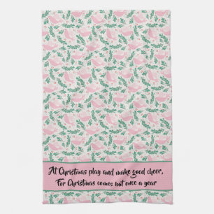 Handmade Christmas Dove of Peace Olive Branch Geschirrtuch