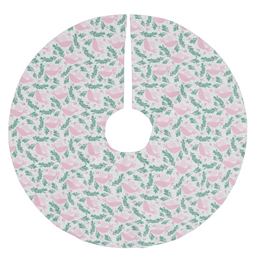 Handmade Christmas Dove of Peace Olive Branch Polyester Weihnachtsbaumdecke (Vorderseite)