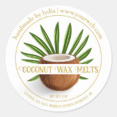 Handmade Coconut Melts Round Sticker (Vorderseite)