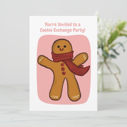 Handmade Cookie Exchange Party Holiday Bearbeitbar Einladung (Stehend Vorderseite)