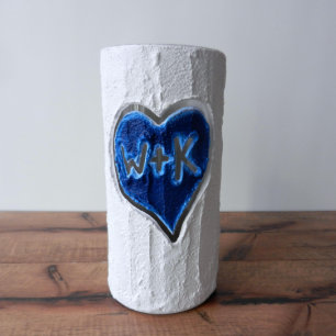 Handmade Couple's Vase mit Navy Blue Heart