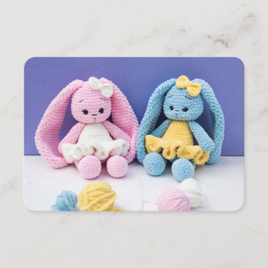 Handmade Crochet Bunnies – Soft Nursery Friends Begleitkarte (Vorderseite)