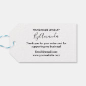 Handmade danke minimalistisch modernen pastellrosa geschenkanhänger (Rückseite Horizontal)