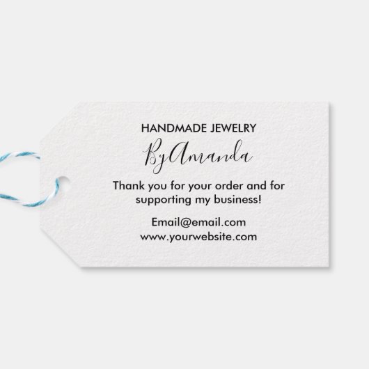 Handmade danke minimalistisch modernen pastellrosa geschenkanhänger (Rückseite Horizontal)