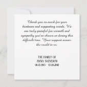 Handmade Dankeschön Kartenbeerdigung Kummerausdruc Dankeskarte (Rückseite)