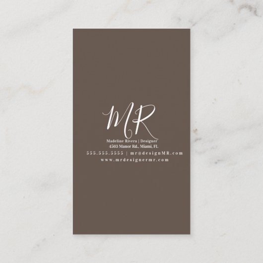 Handmade-Designer für Macrame Visitenkarte (Rückseite)