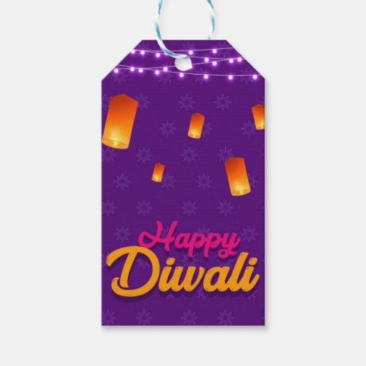 Handmade Diwali-Geschenkmarke Geschenkanhänger (Vorderseite)