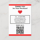 Handmade Earrings Red White Polka Dots Visitenkarte (Rückseite)