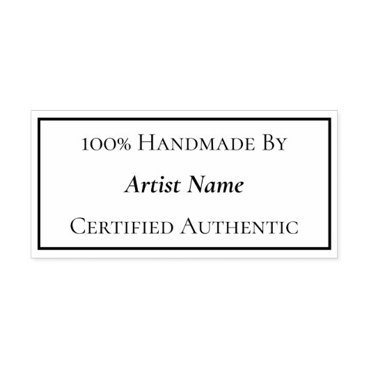 Handmade-Echtheitsbescheinigung Gummistempel (Prägung)