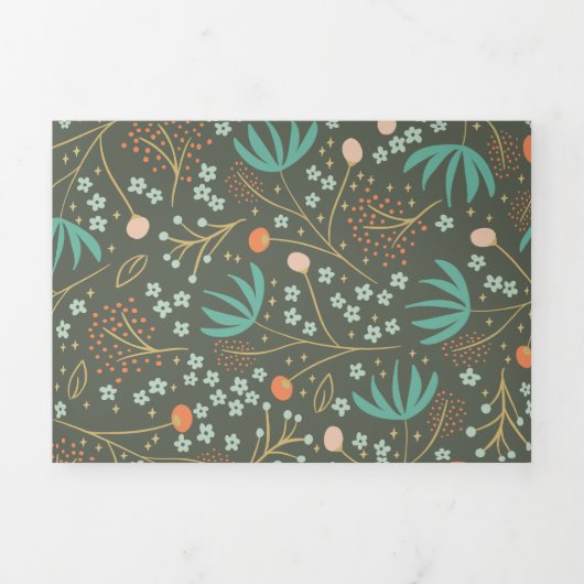 Handmade farbige Weihnachtsblume Dreifach Gefaltete Urlaubskarte (Cover)