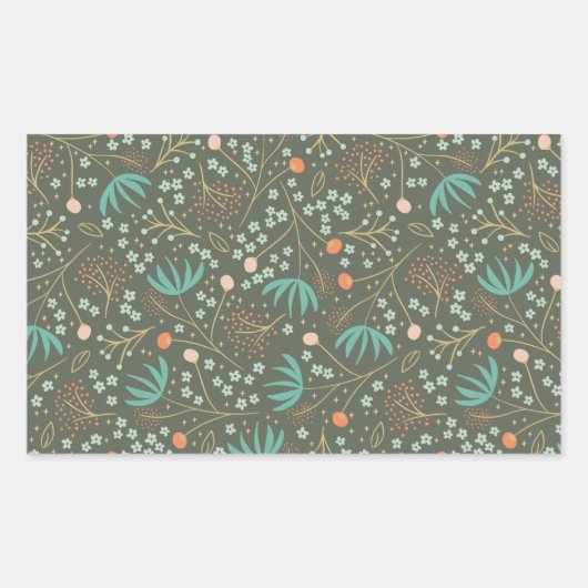 Handmade farbige Weihnachtsblume Rechteckiger Aufkleber (Vorderseite)