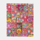 Handmade Floral Patchwork Quilt Hintergrund Fleecedecke (Vorderseite)