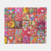 Handmade Floral Patchwork Quilt Hintergrund Fleecedecke (Vorderseite (Horizontal))