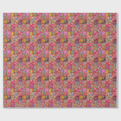 Handmade Floral Patchwork Quilt Hintergrund Geschenkpapier (Flach)