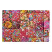 Handmade Floral Patchwork Quilt Hintergrund Kissenbezug (Rückseite)