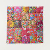 Handmade Floral Patchwork Quilt Hintergrund Wandteppich (Vorderseite)