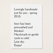 Handmade for Ewe - hangtag/ flache GIF-Karte (Rückseite)