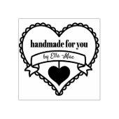 Handmade für Sie von .. Rustikales Herz Personalis Gummistempel (Prägung)