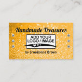 Handmade Golden Glitzer Template Stylish Sparkling Visitenkarte (Vorderseite)
