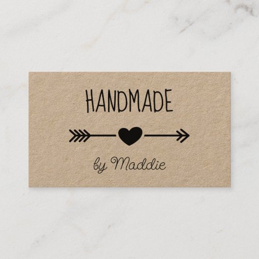 Handmade Goods Rustic Kraft Business Card Visitenkarte (Vorderseite)
