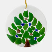 Handmade Green Sea Glass Weihnachtsbaum Keramikornament (Vorne)