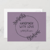Handmade Greenery Wreath Earthy Lila Postkarte (Vorne/Hinten)