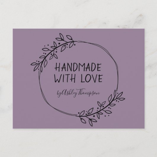 Handmade Greenery Wreath Earthy Lila Postkarte (Vorderseite)