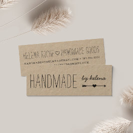 Handmade Heart | Rustikale Kraft Mini Visitenkarte