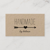 Handmade Heart | Rustikale Kraft Visitenkarte (Vorderseite)