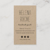 Handmade Heart | Vertikale Kraft Visitenkarte (Rückseite)