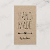 Handmade Heart | Vertikale Kraft Visitenkarte (Vorderseite)