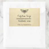 Handmade HONEY BEE Soap lable Rechteckiger Aufkleber (Tasche)